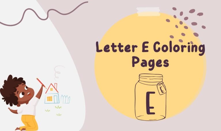 Letter e coloring pages