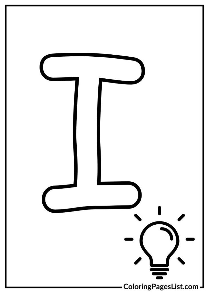 I letter with idea bulb