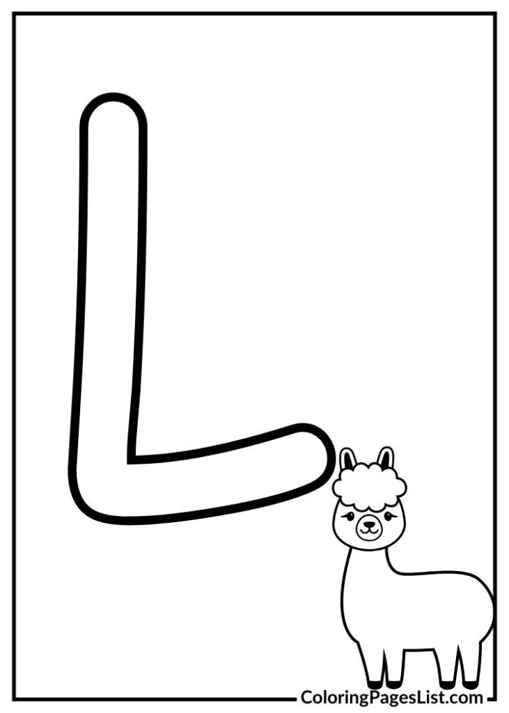 Letter L with llama