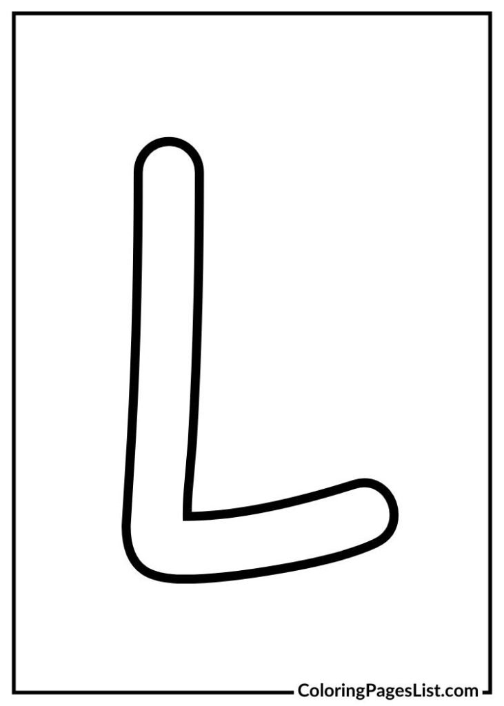 Simple Letter L coloring page