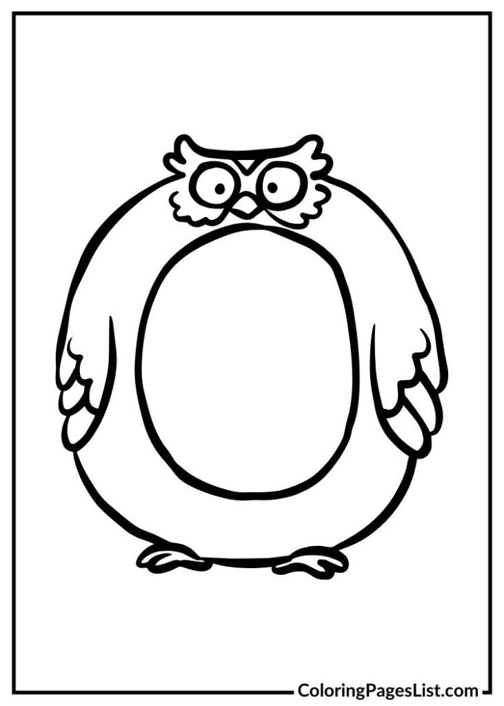 Letter O with owl