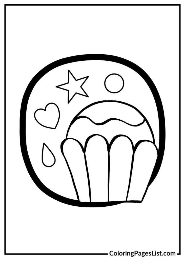 Letter O with ice cream coloring page