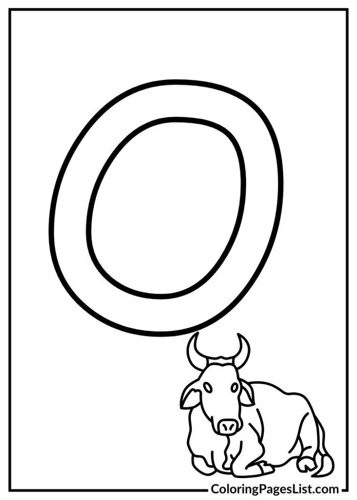 Letter O with cow