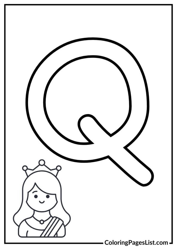 Letter Q with queen