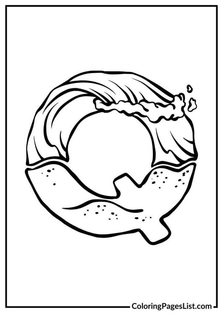 Letter Q with ocean coloring page