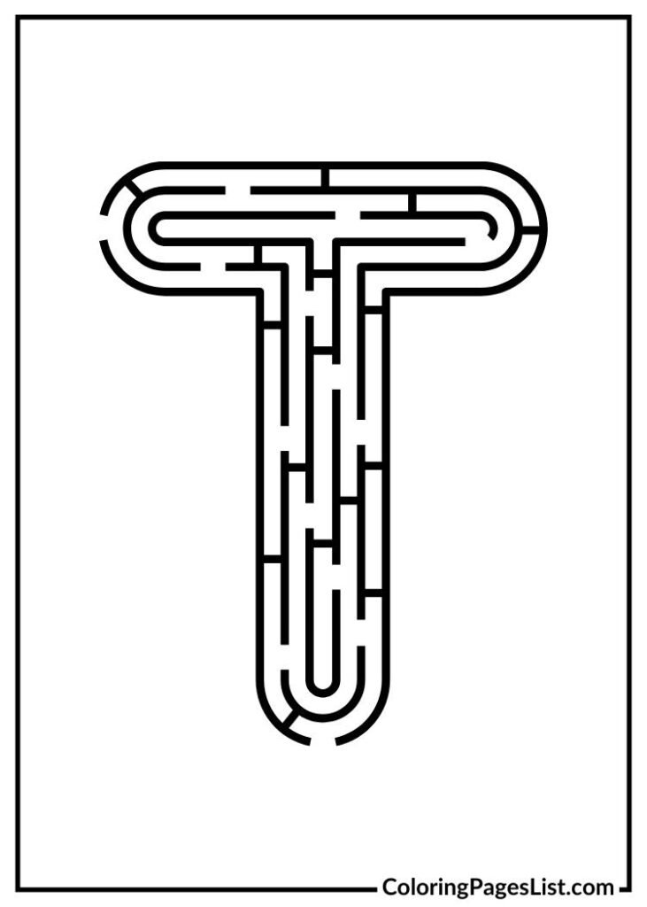 T Alphabet with puzzle design