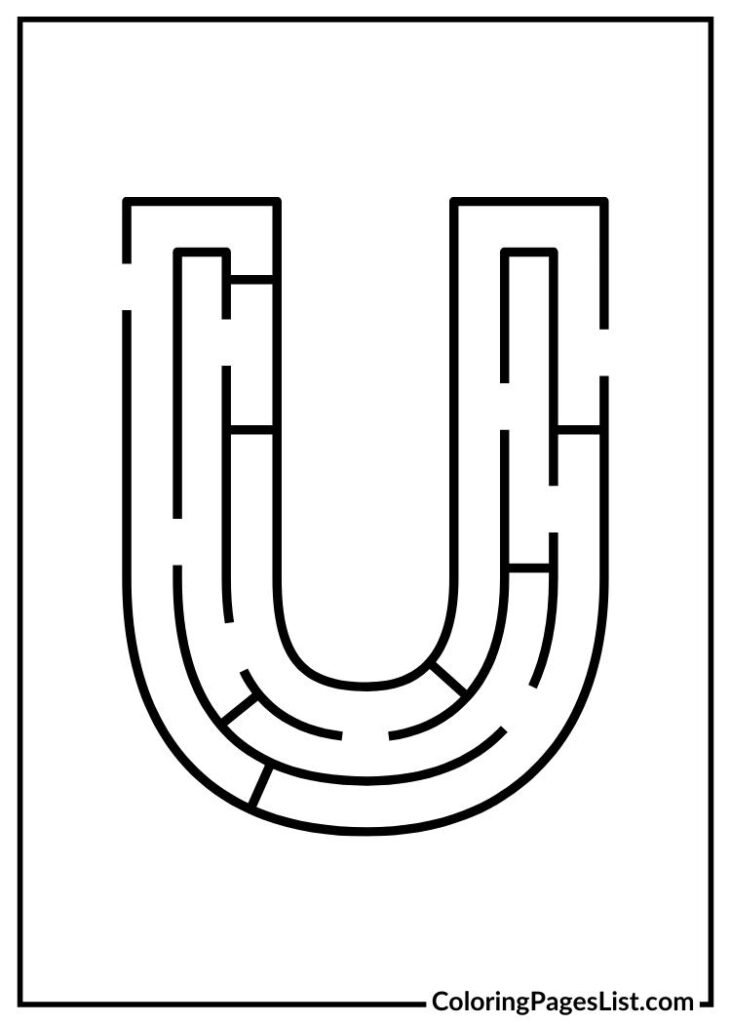 U Alphabet with puzzle design