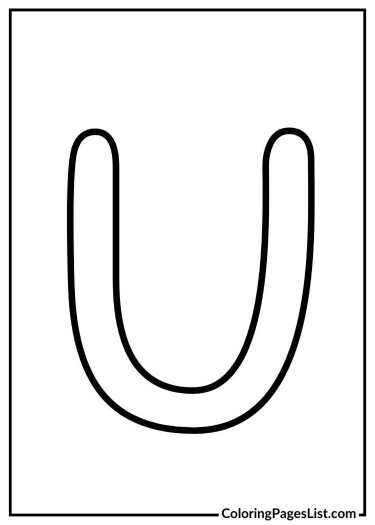 Simple Letter U coloring page