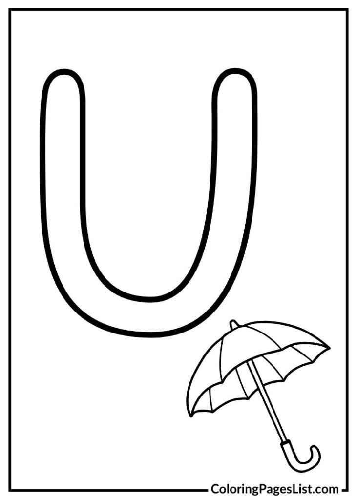 U letter with umbrella