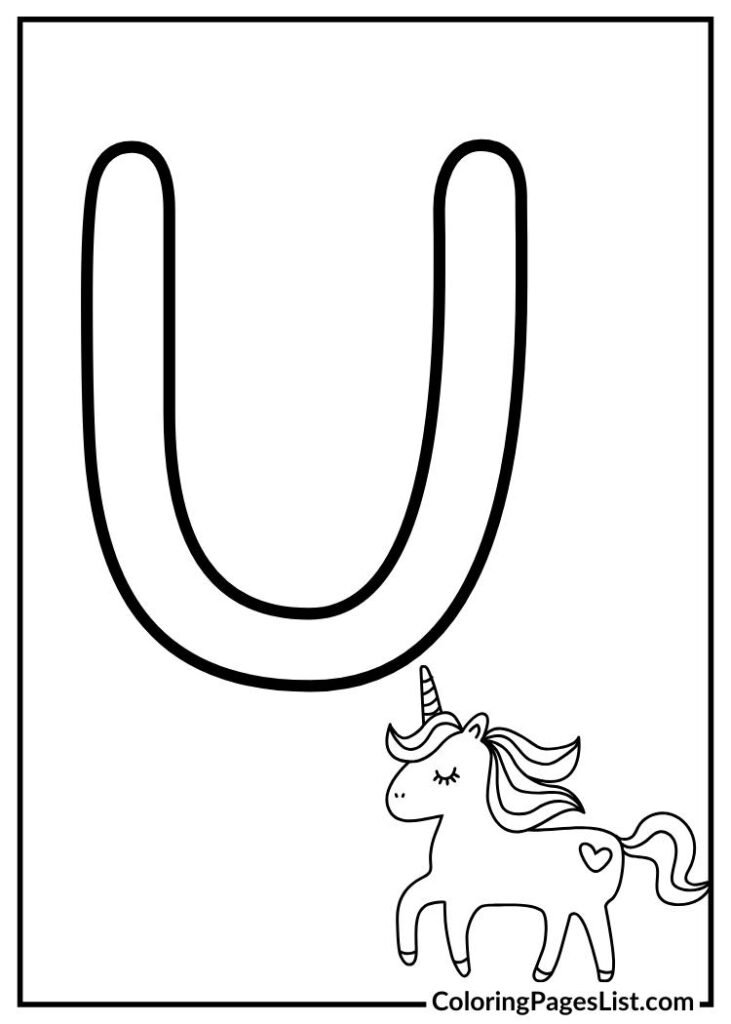 Letter U with unicorn