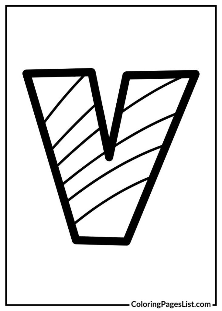 letter V Simple coloring page