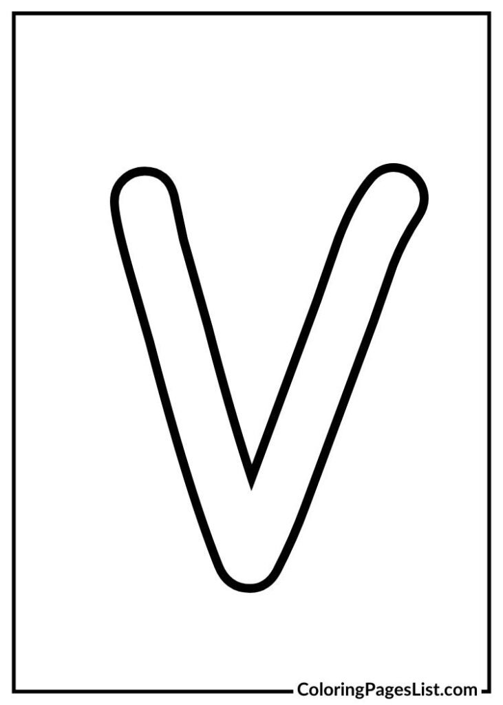 Simple Letter V coloring page