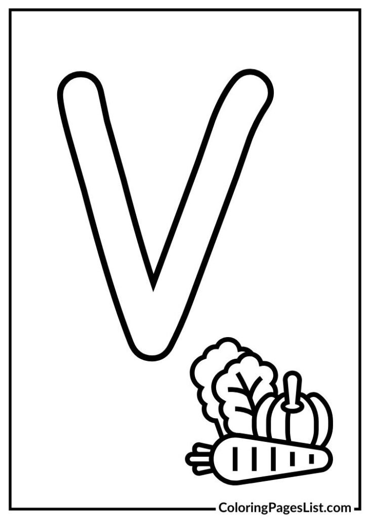 Letter V with vegetables