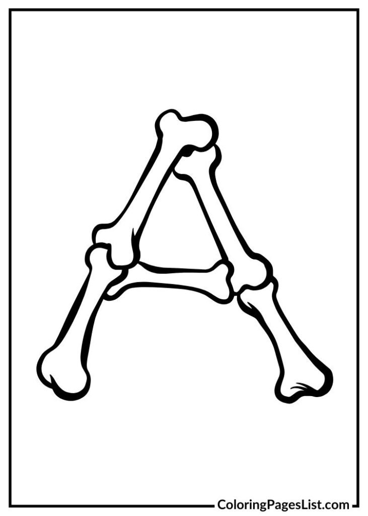 Letter A with bones design