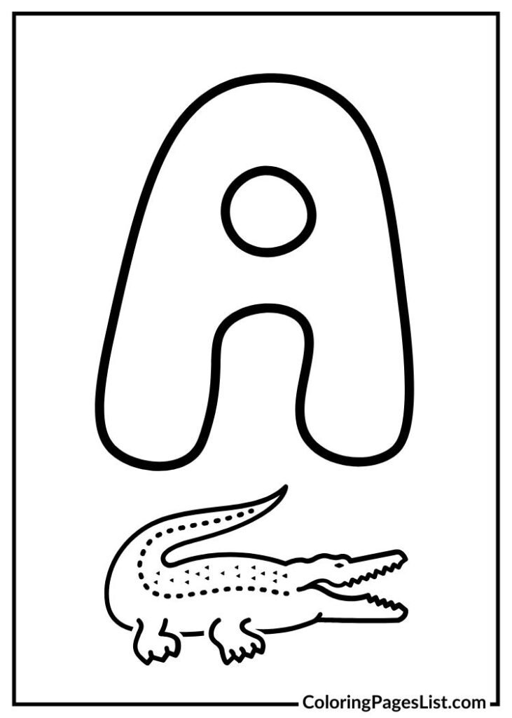 Letter A with alligator