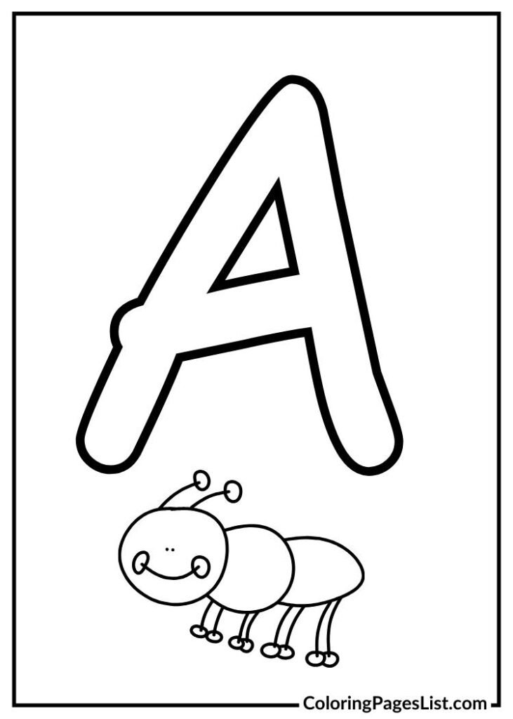 Letter A with ant