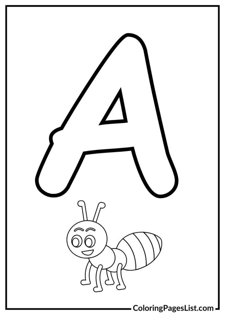 Alphabet a with ant