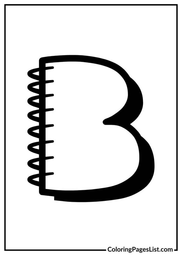 Letter B with book design