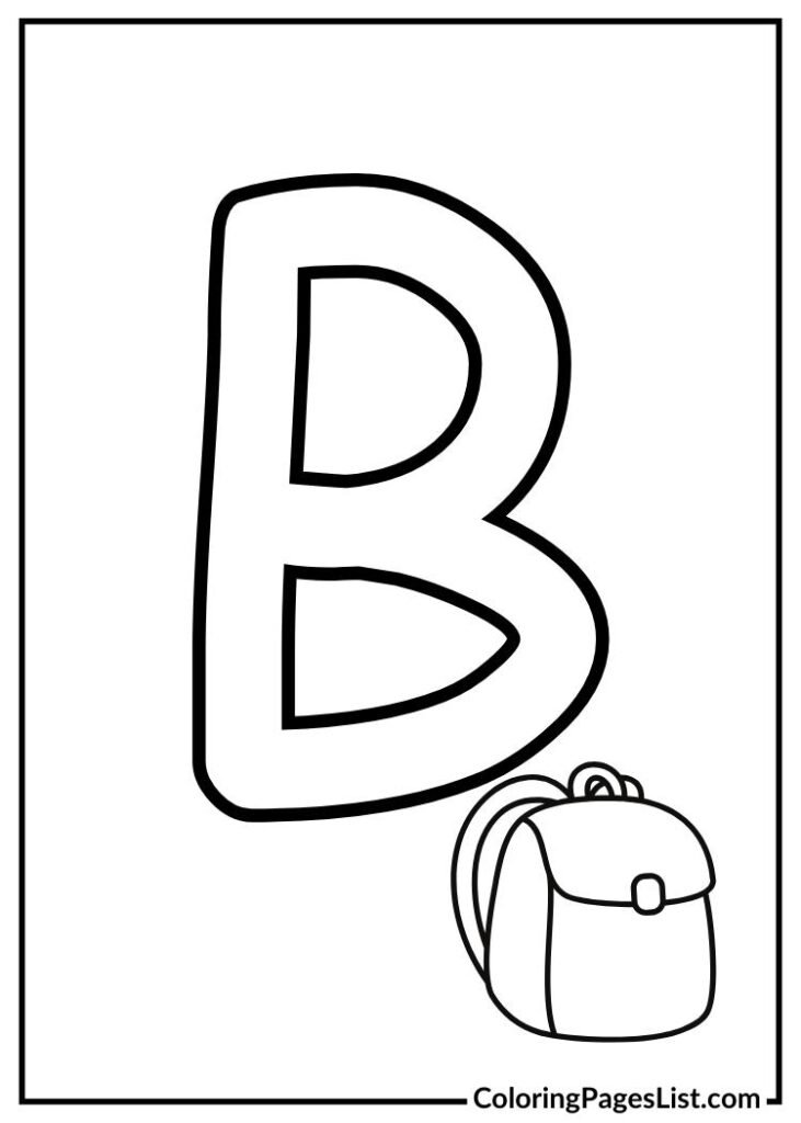 Letter B with school bag