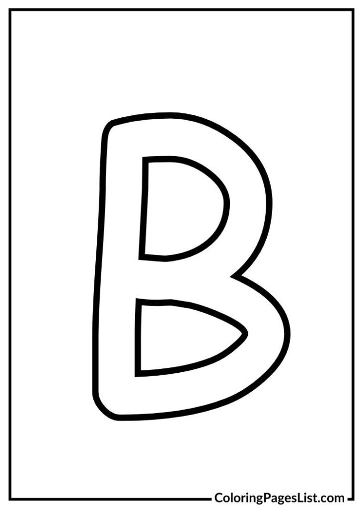 Simple Alphabet b coloring page