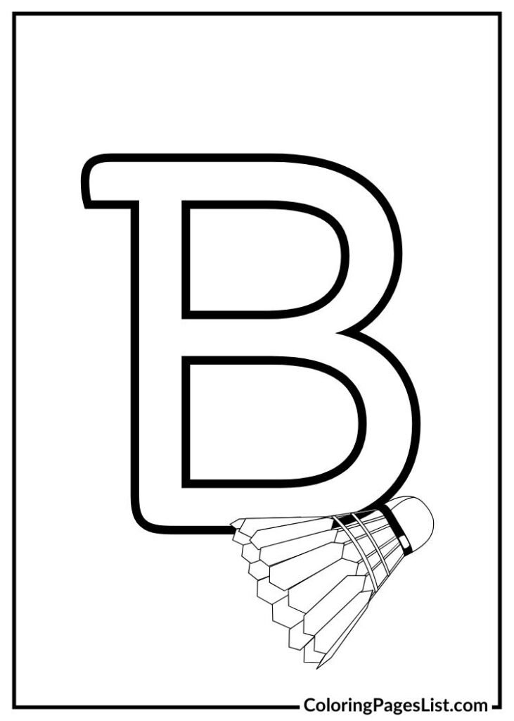 B letter with badminton