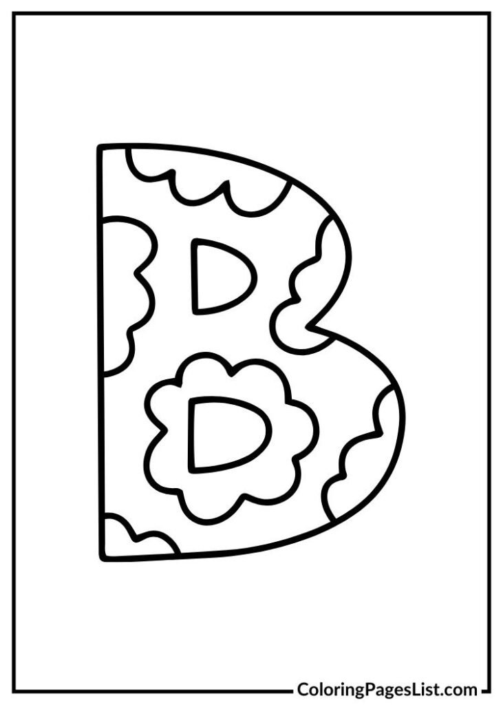 Alphabet B with flowers