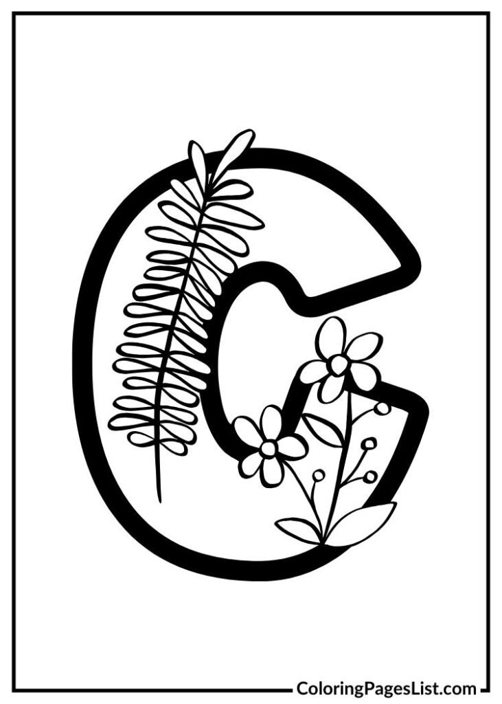 Decorative Flores Garden Letter C coloring page