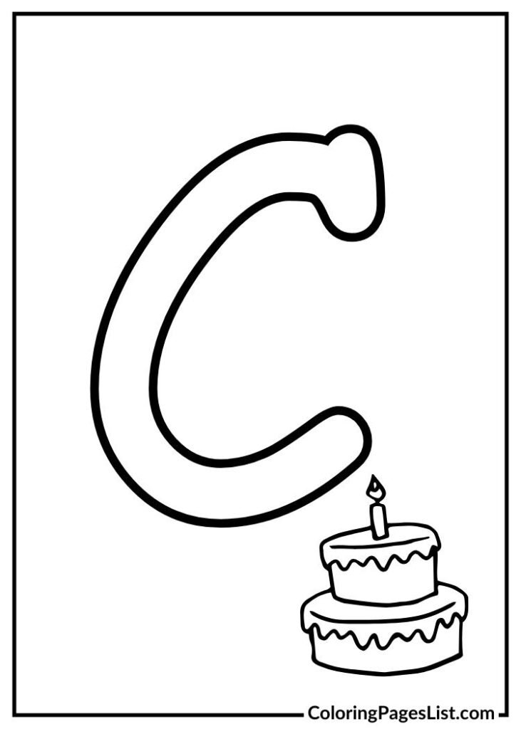 Alphabet C with school Cake