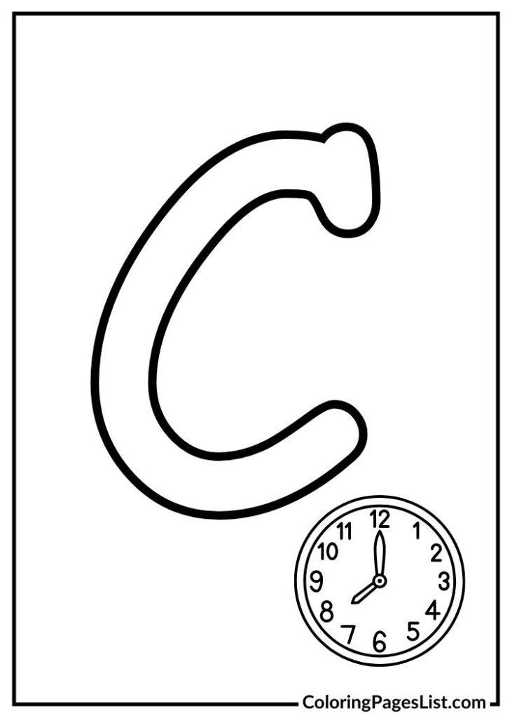 C letter with clock