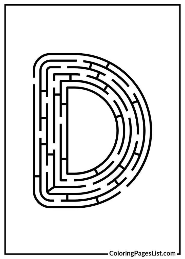 D Alphabet with puzzle lines