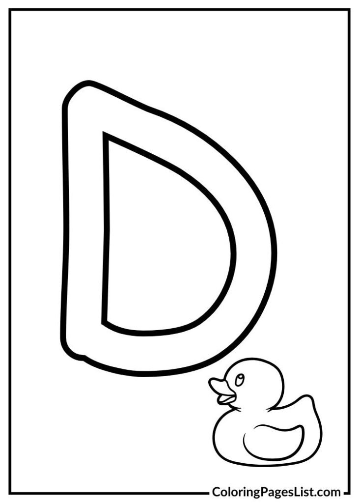 D letter with duck