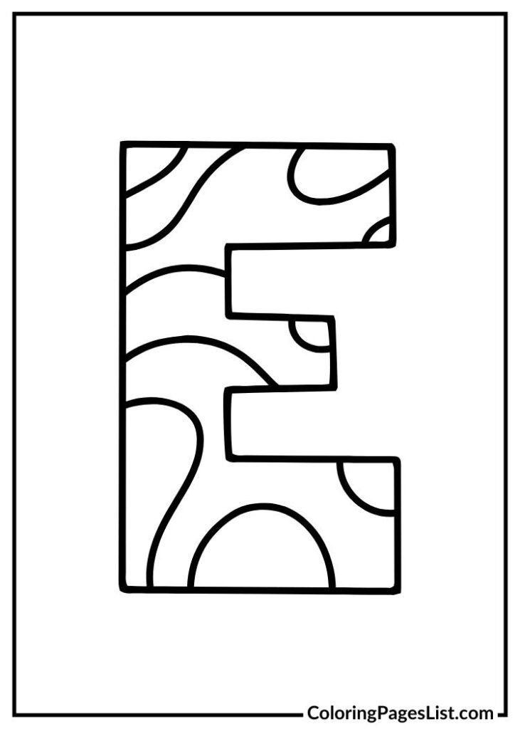 E letter with unique design