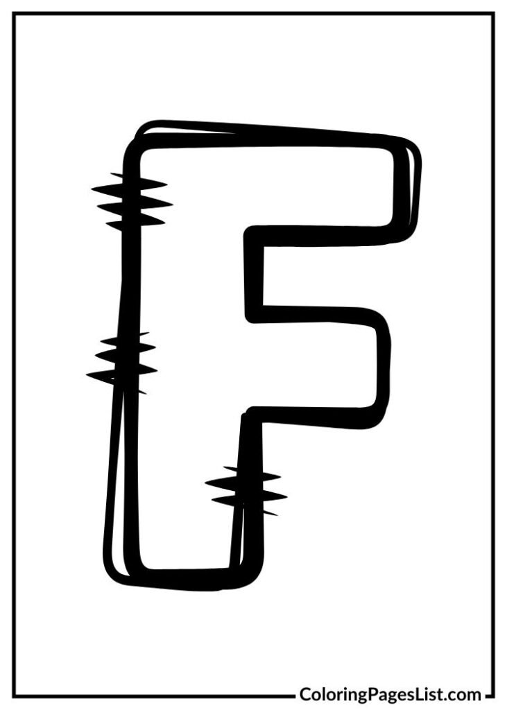 letter F Simple coloring page