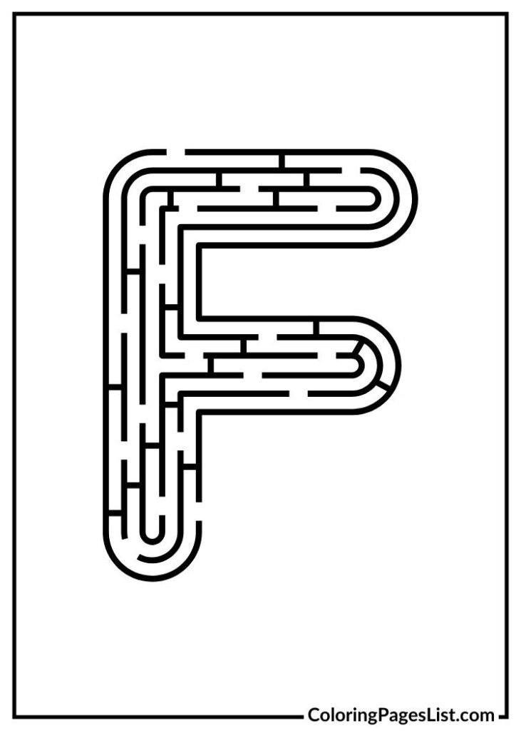 F Alphabet with puzzle design