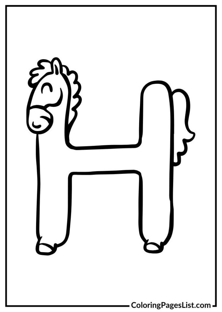 Letter H with horse