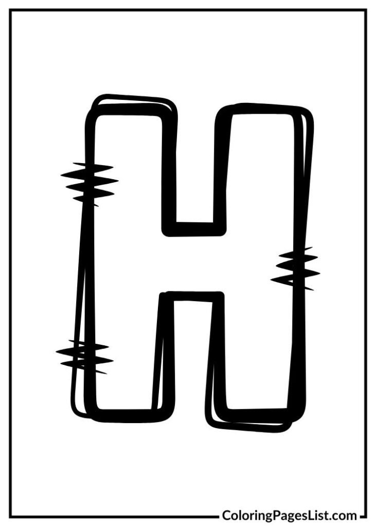 letter H Simple coloring page