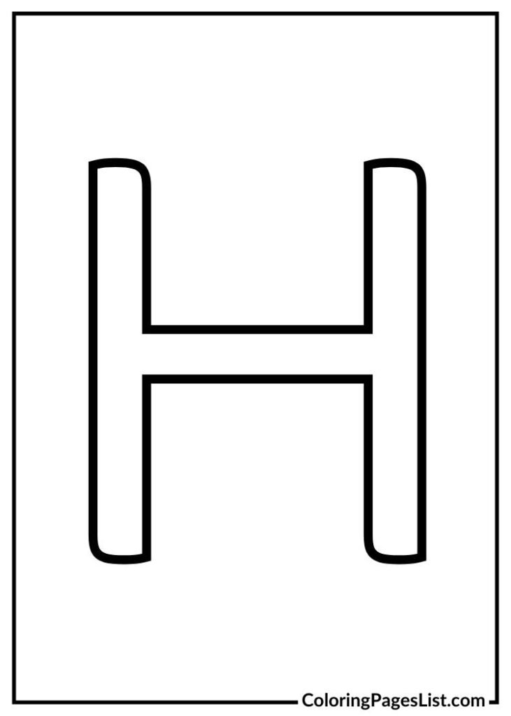 Simple Letter H coloring page