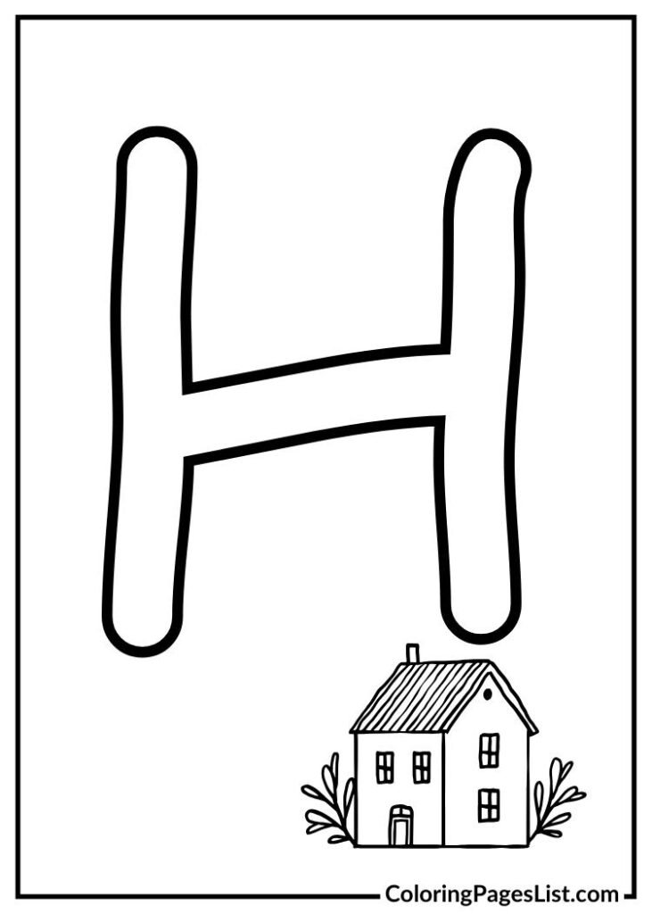 Alphabet H with house