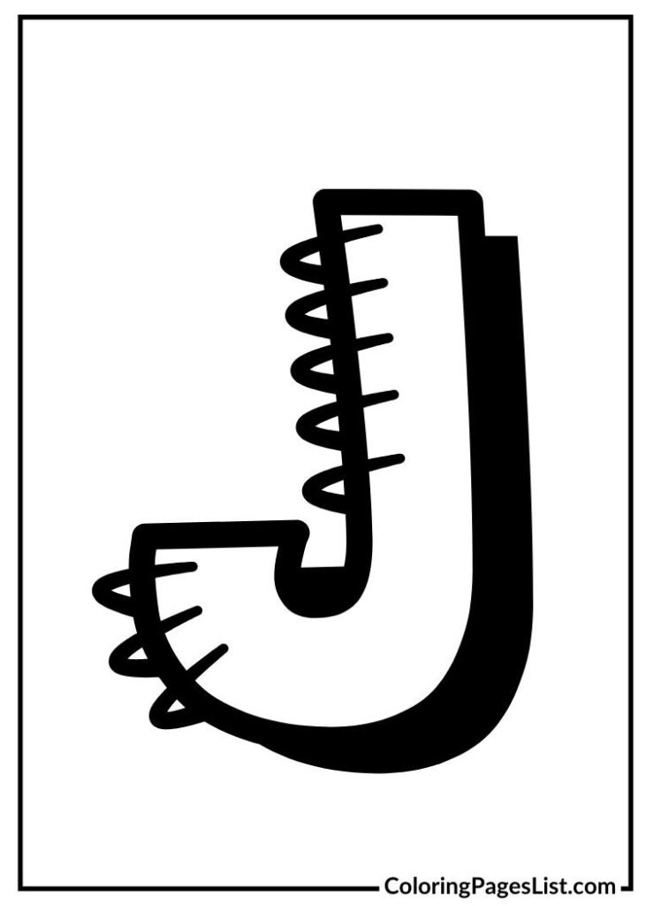 Letter J with book design