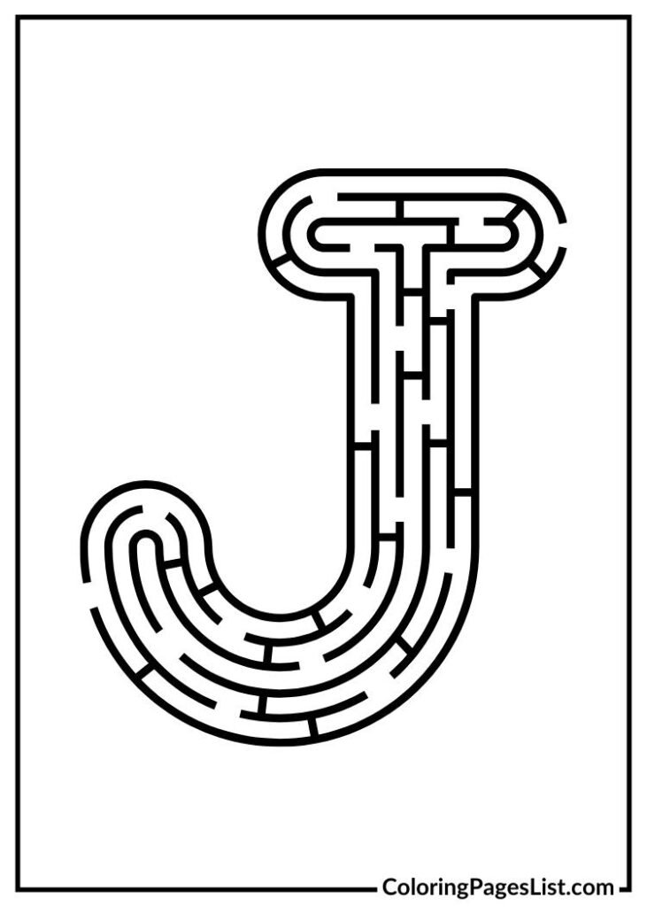 J Alphabet with puzzle design