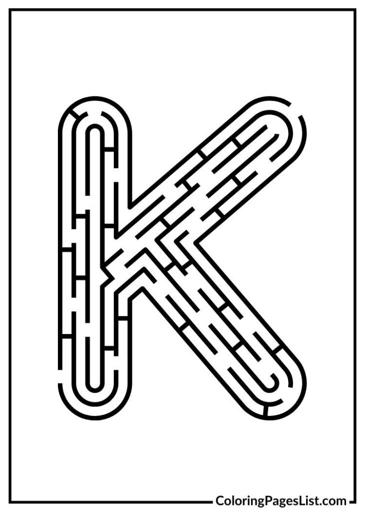 K Alphabet with puzzle design