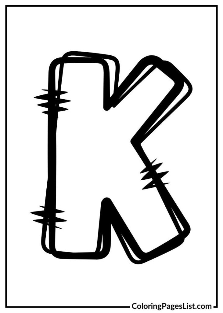 letter K Simple coloring page