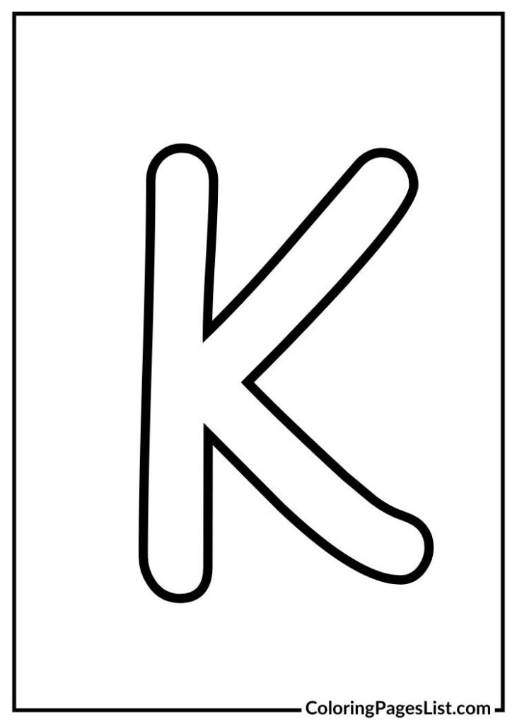 Simple Letter K coloring page