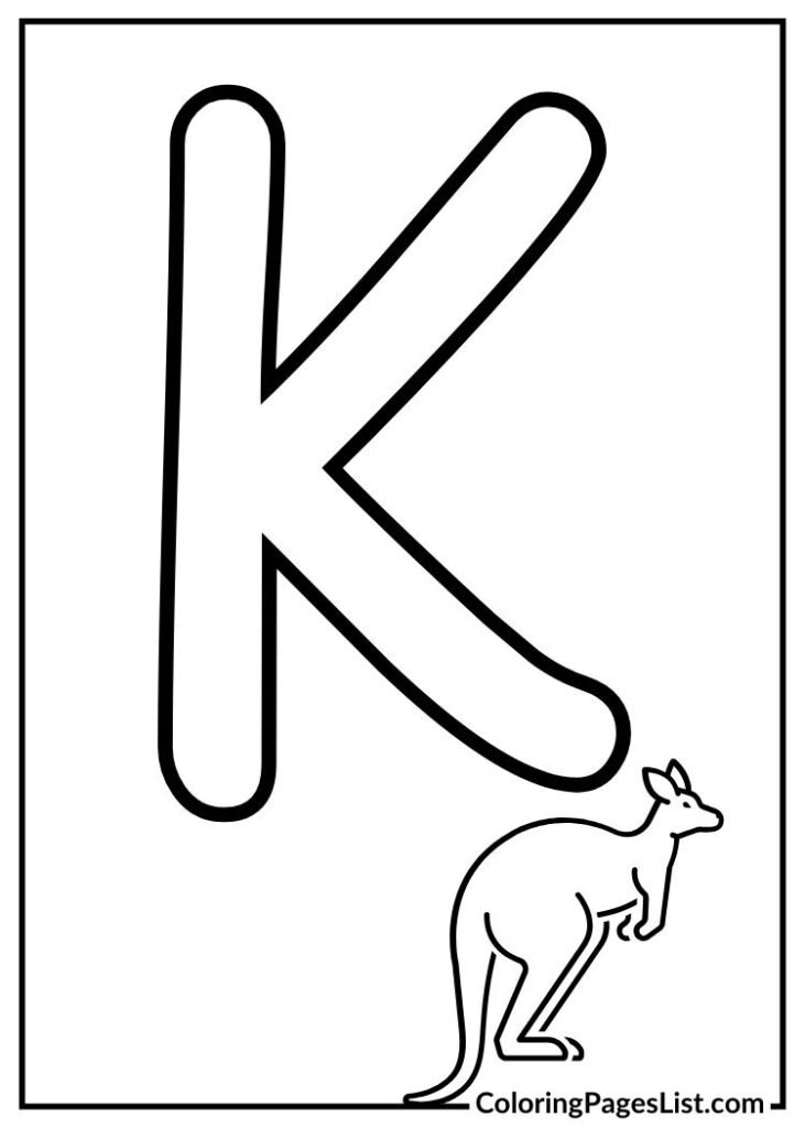 Alphabet K with kangaroo