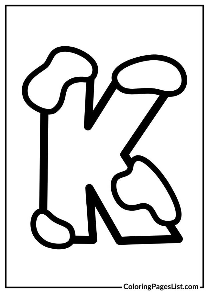 Alphabet K with clouds