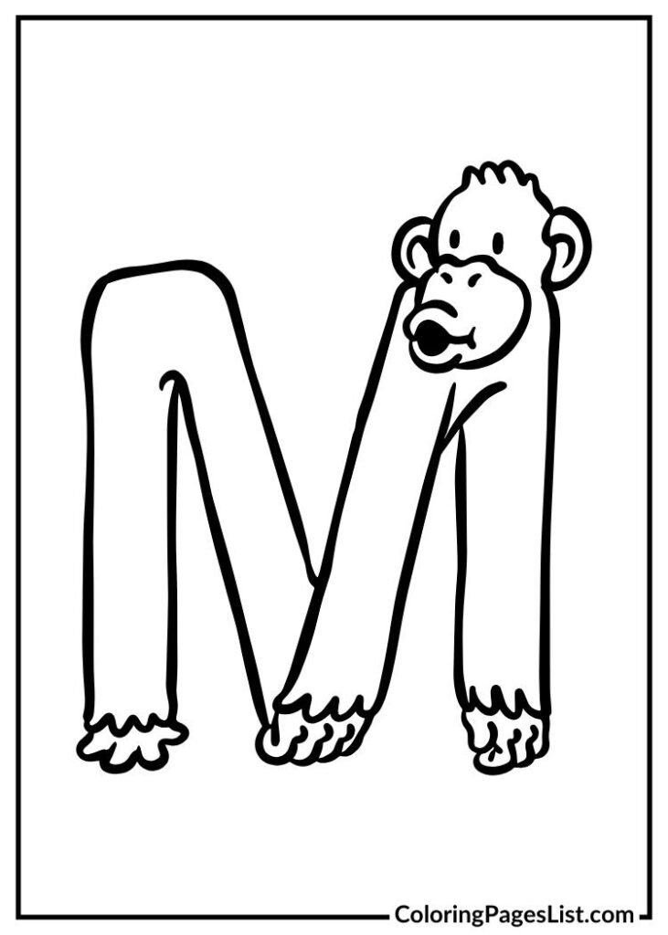 Letter M with monkey