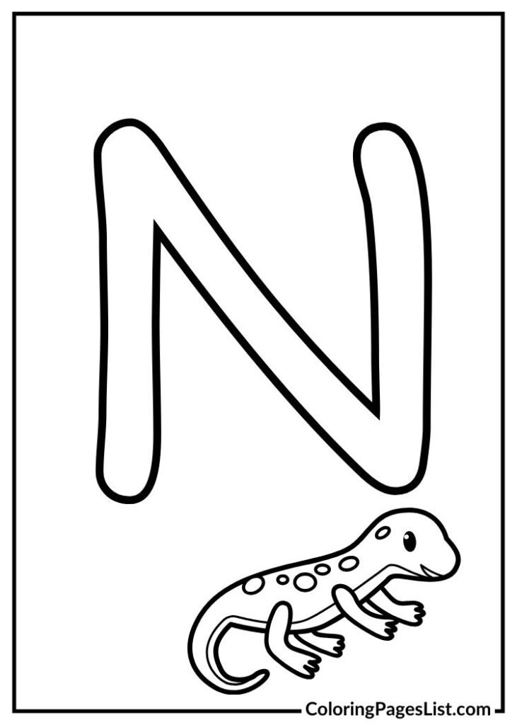 N letter with newt