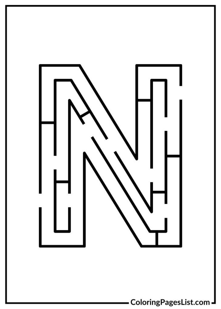 N Alphabet with puzzle design