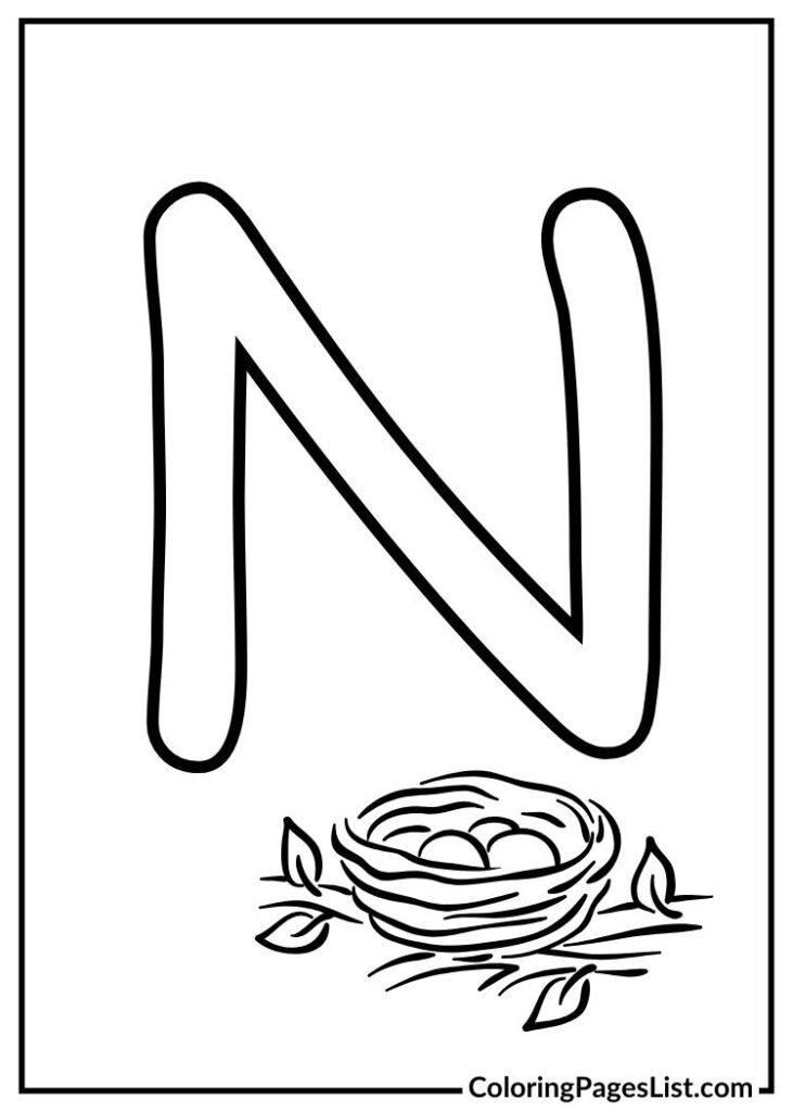 N letter with nest