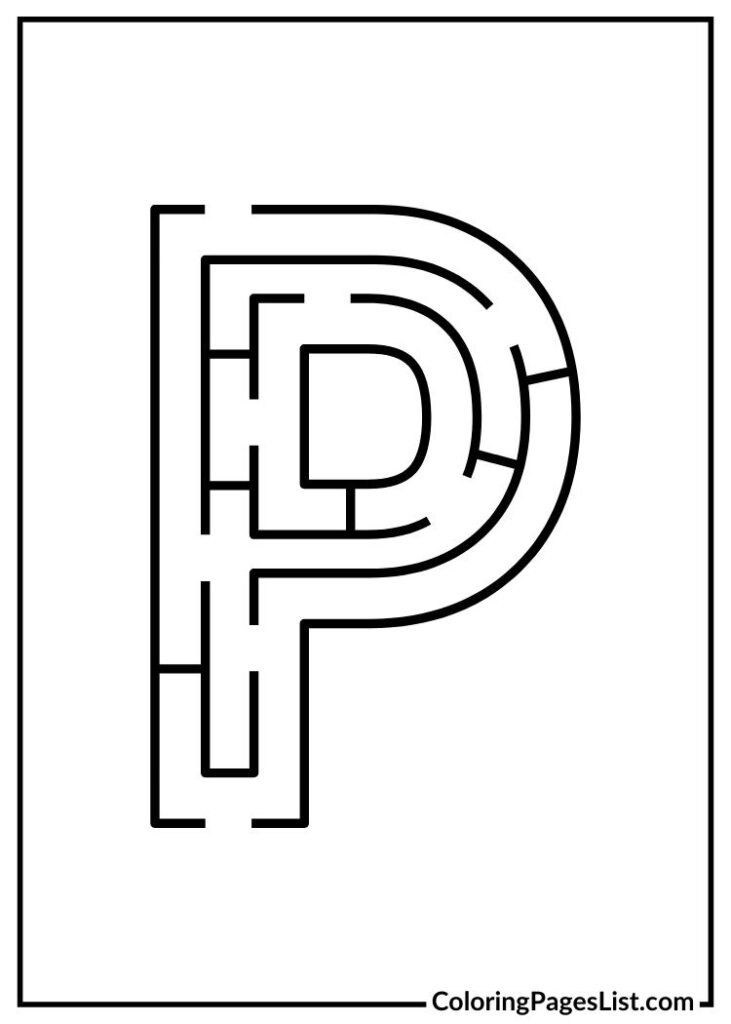 P Alphabet with puzzle design